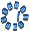 10 20x15x7mm Light Sapphire Brick Glass Beads